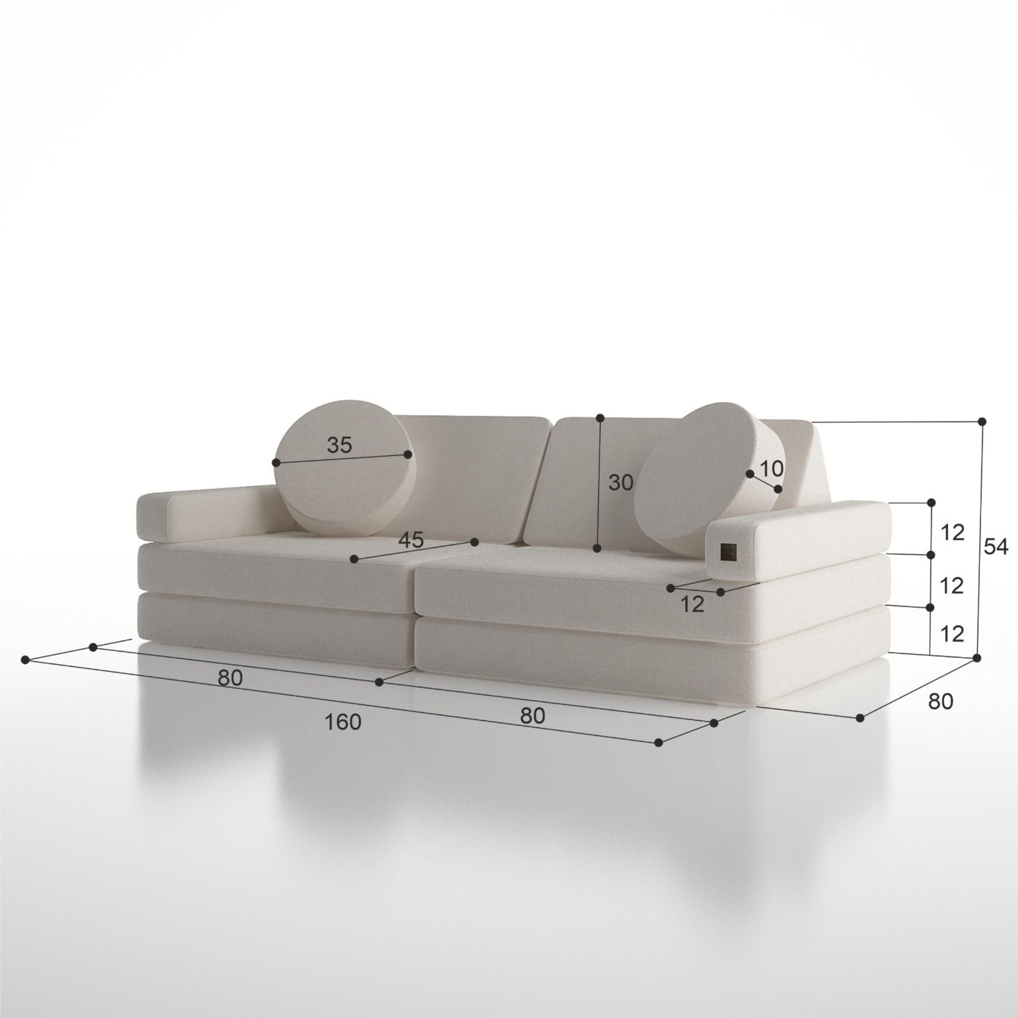 Sofa piankowa do pokoju dziecka Soffi Sofa modułowa dla dziecka do zabawy Soffi