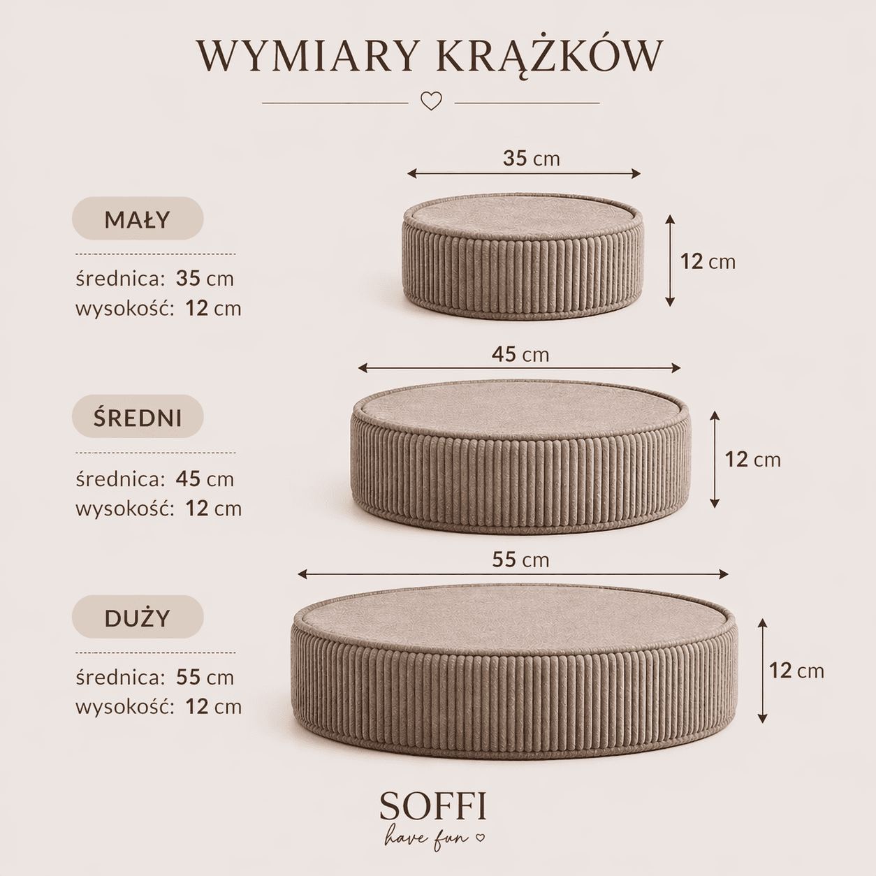 Krążki do zabawy i siedzenia Soffi Nubi Krążki modułowe do zabawy dla dzieci Soffi Nubi