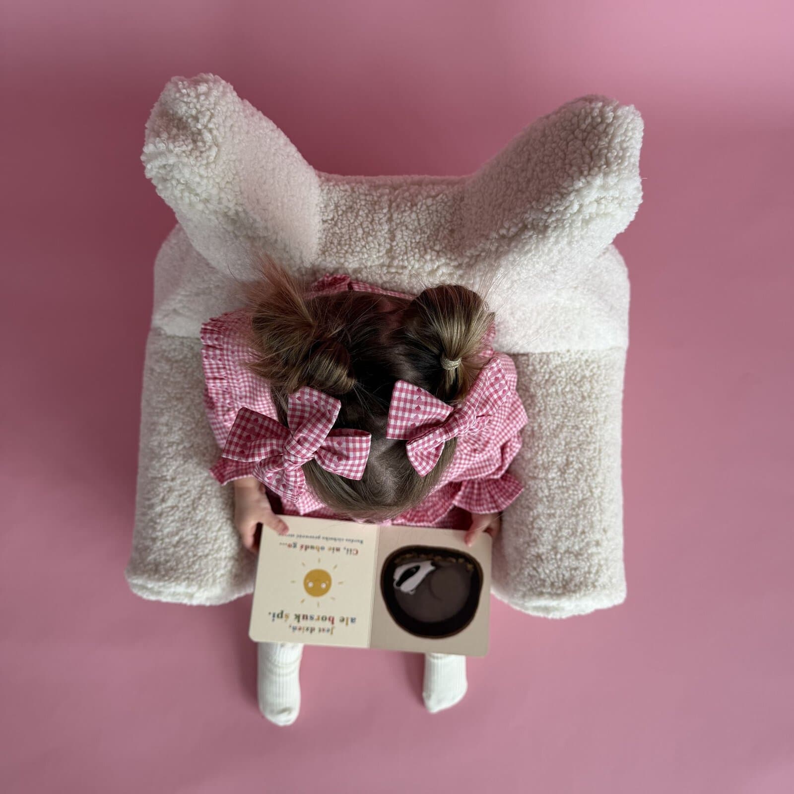 Fotelik piankowy dziecięcy Soffi Bunny Króliczek Kremowy miękki fotelik dla dziecka premium Soffi Bunny Króliczek