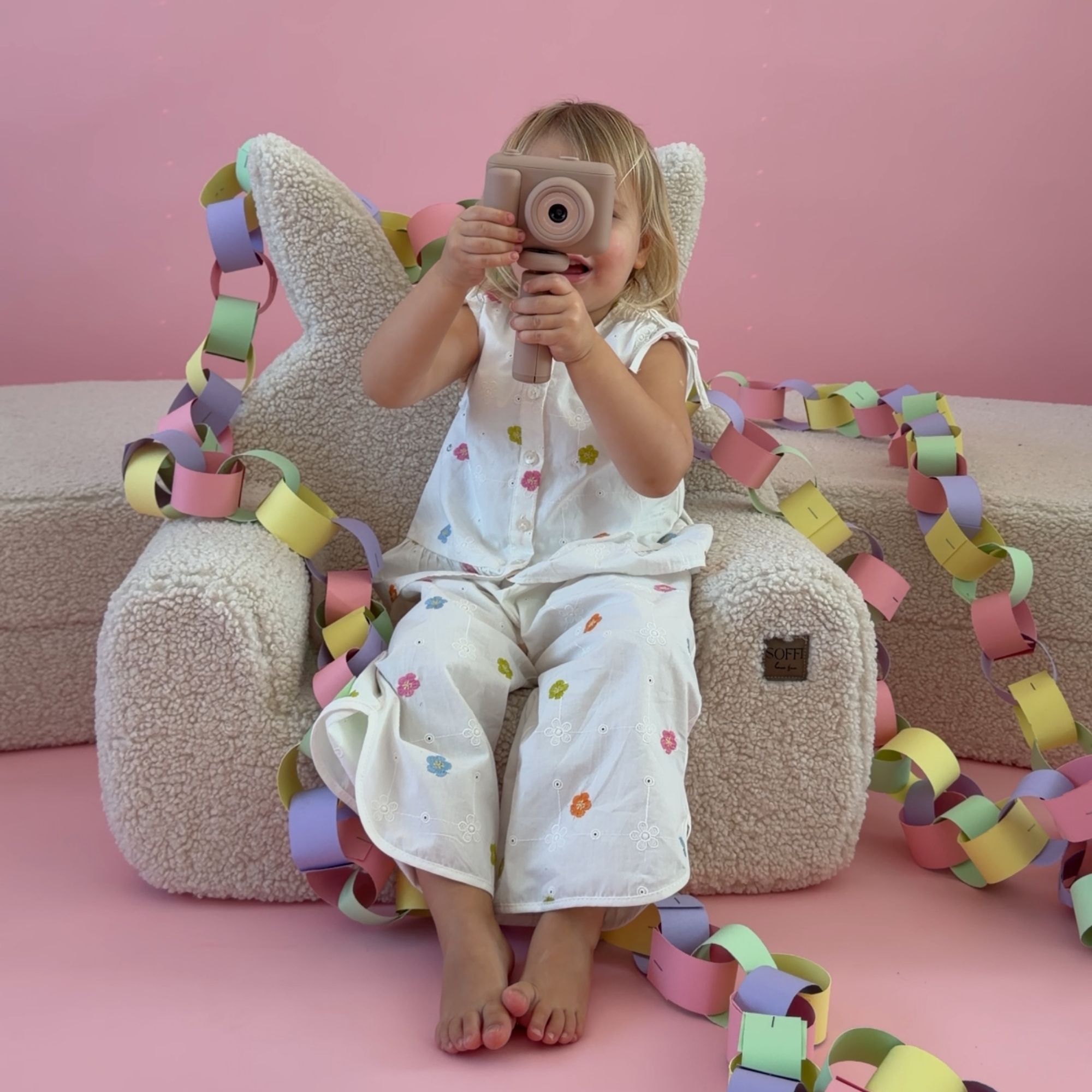 Fotelik dla dziecka Soffi Bunny Króliczek kremowy Fotelik piankowy dziecięcy Soffi Króliczek Bunny